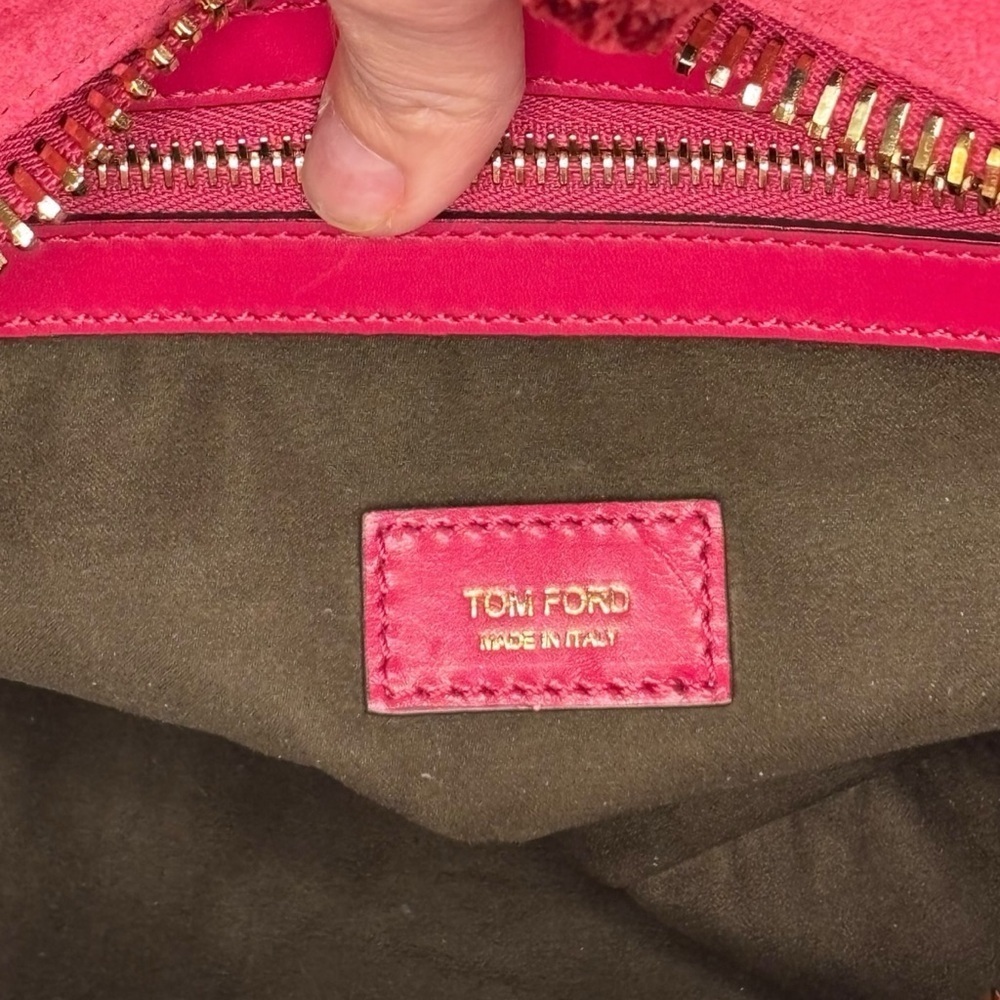 Tom Ford | Rare Suede Zip-Trim Duffel | Fuchsia Pink | 12” - Picture 13 of 16